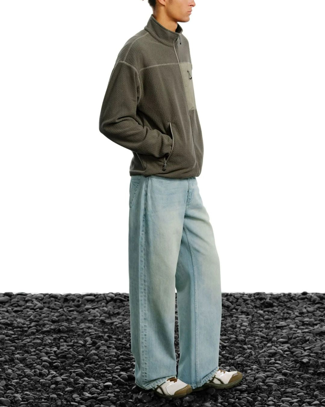 Wave Textured Fleece Jacket　JK266