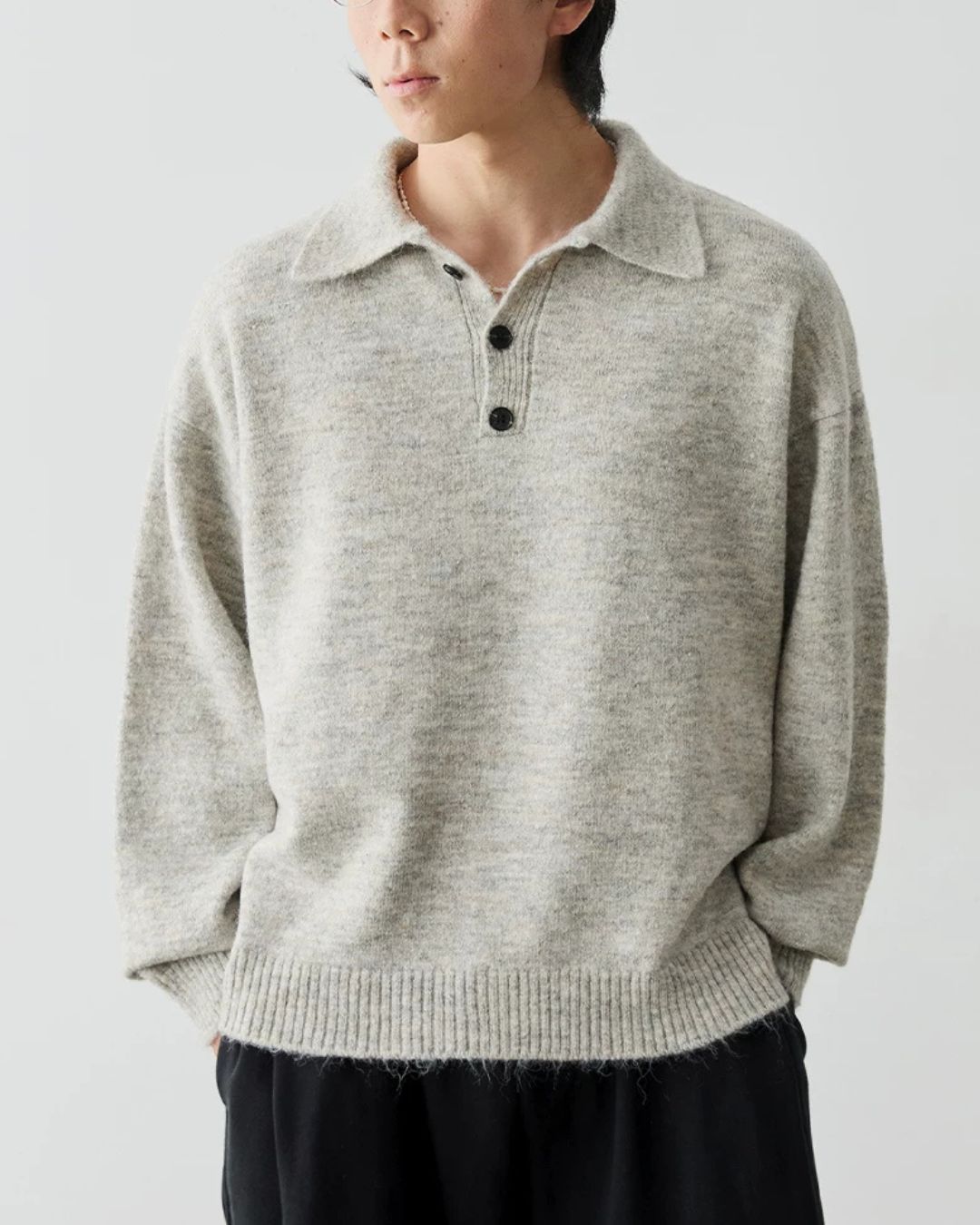 Alpaca Blend Polo Knit　KN058
