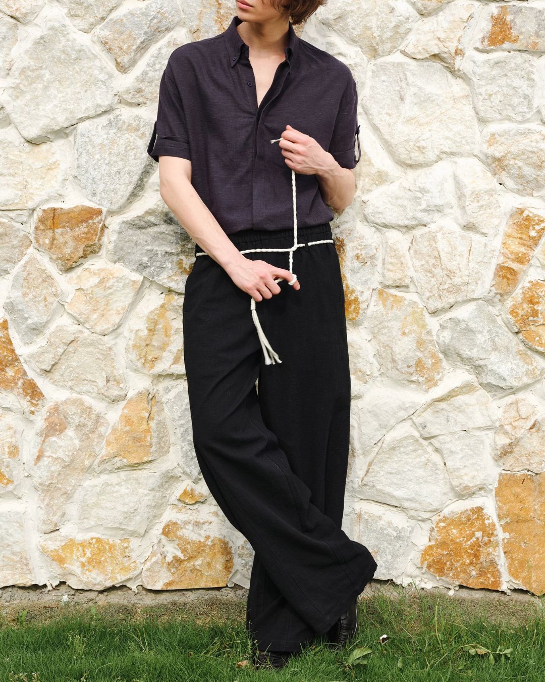 Roll-Tab Linen Shirt 　SS093