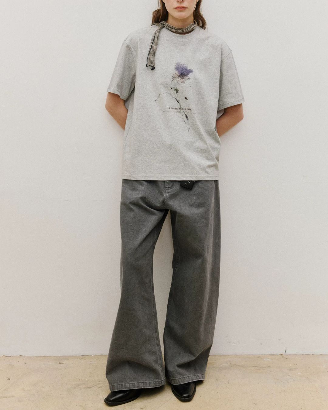 Sorona Flower Print T-Shirt　ST199