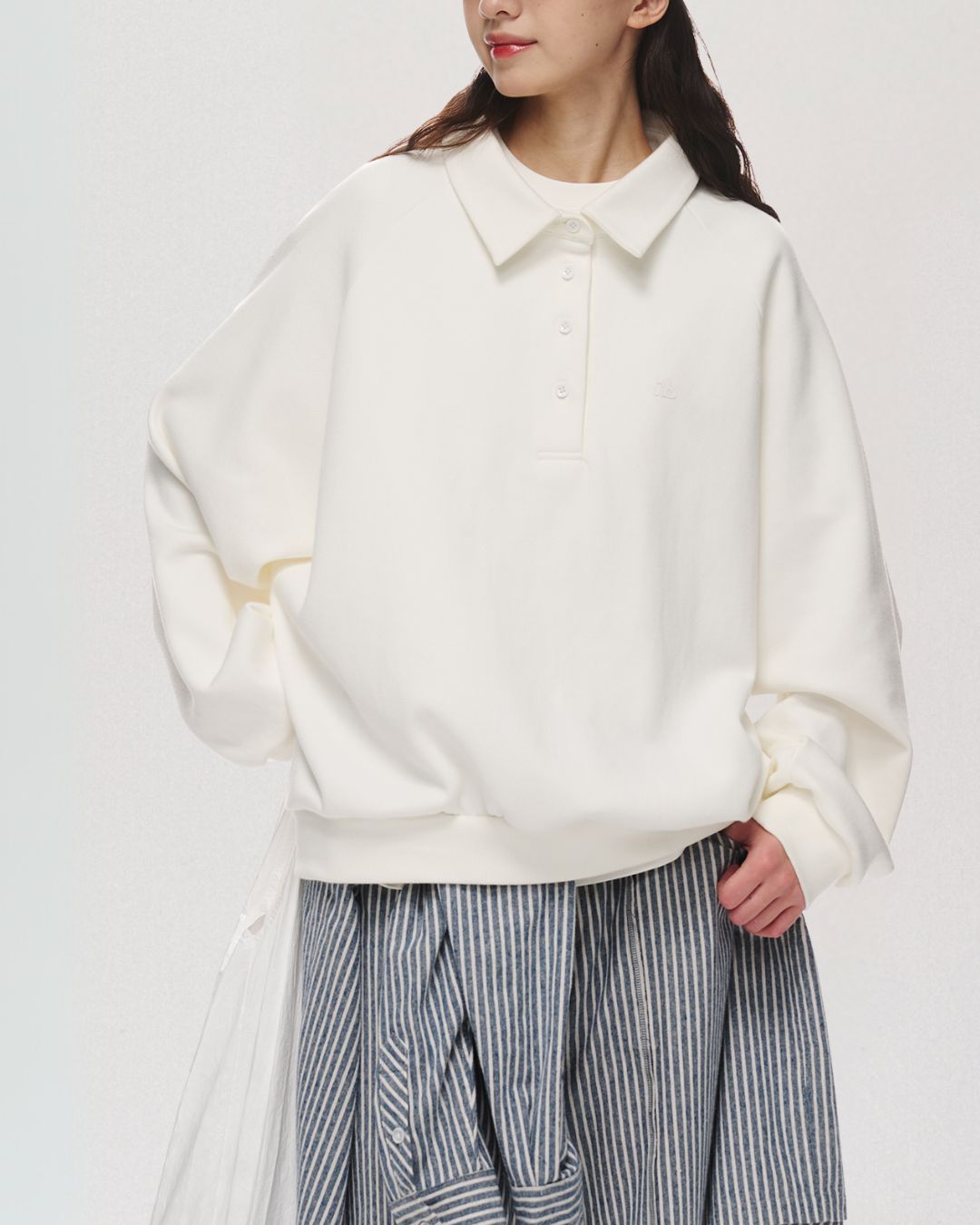 Relaxed Polo Sweatshirt　LS098