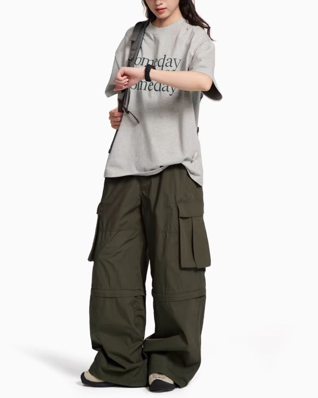 3-tier Logo Loose T-shirt　ST180