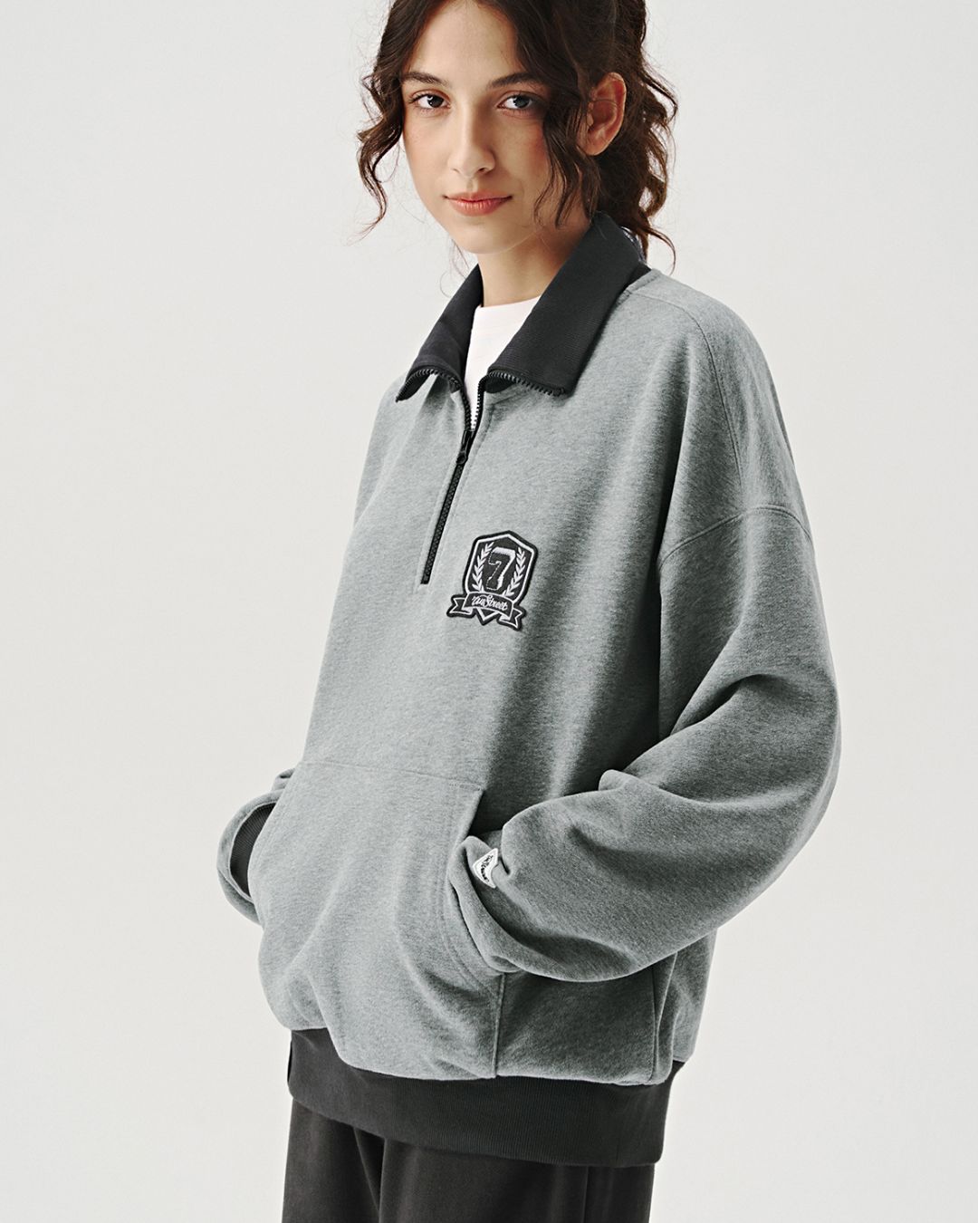 College Style Half Zip Sweat　SW070