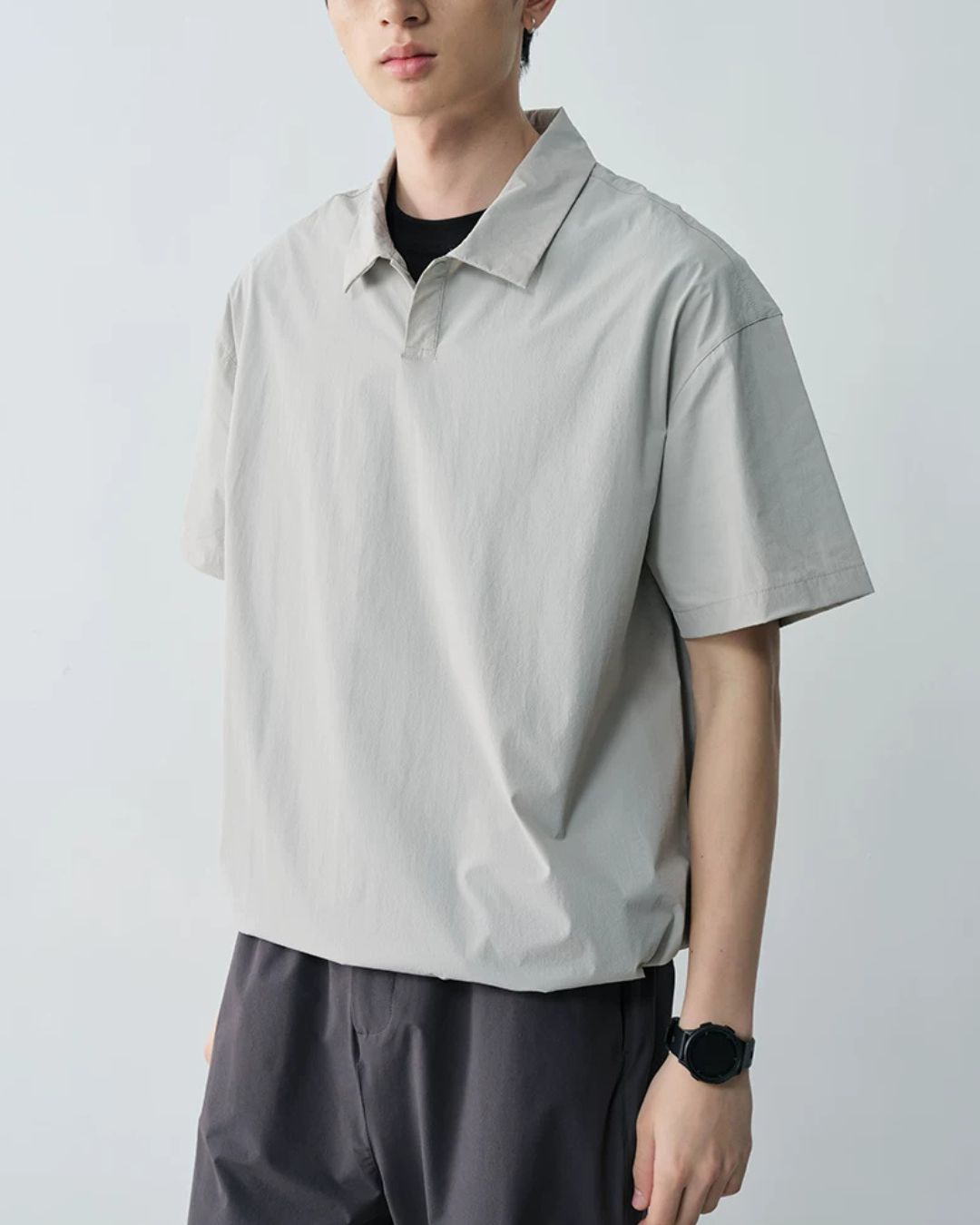 Nylon Drawstring Polo Shirt　SS084