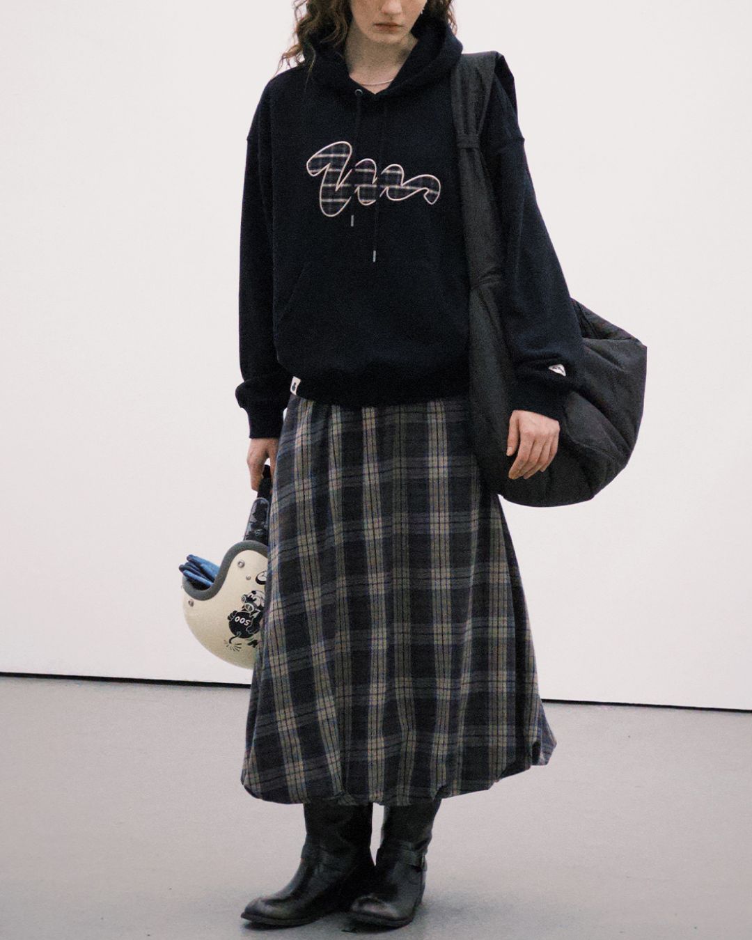 Check Patch Hoodie　HD074