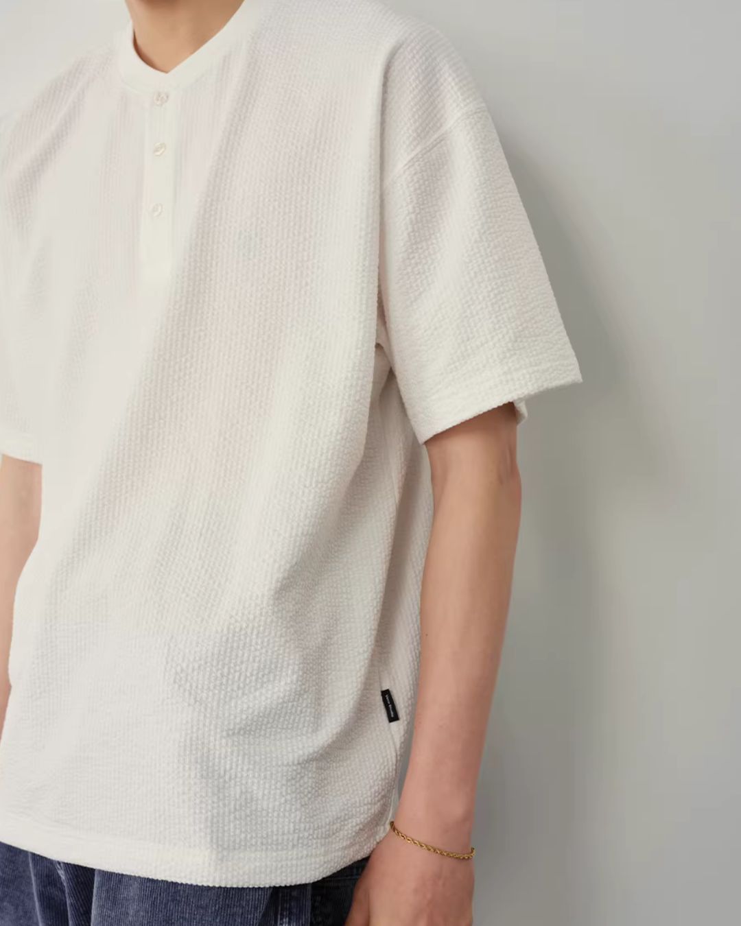 【10日以内お届け】Thermal Henley Neck T-shirt　ST182