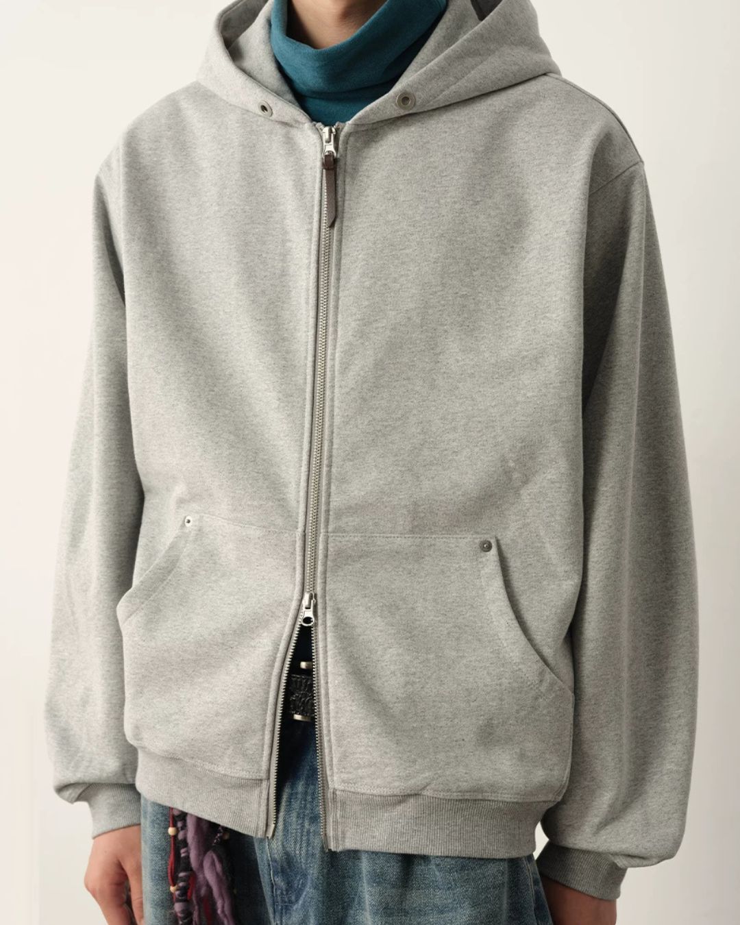 Double Zip Heavy Hoodie　HD087