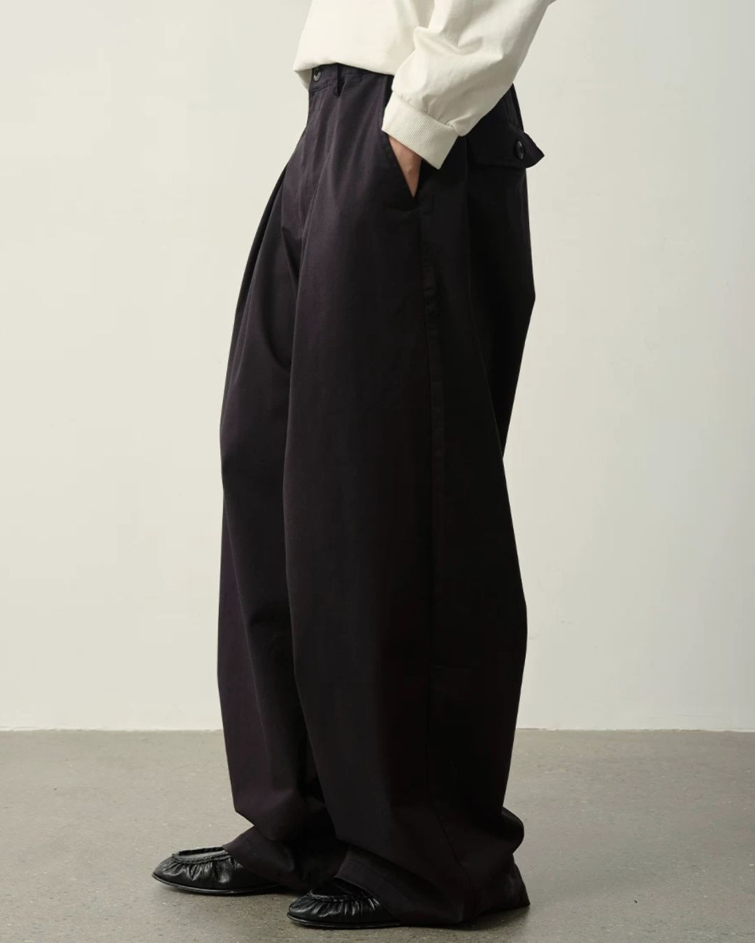 Wide Tuck A-Line Pants　WP114