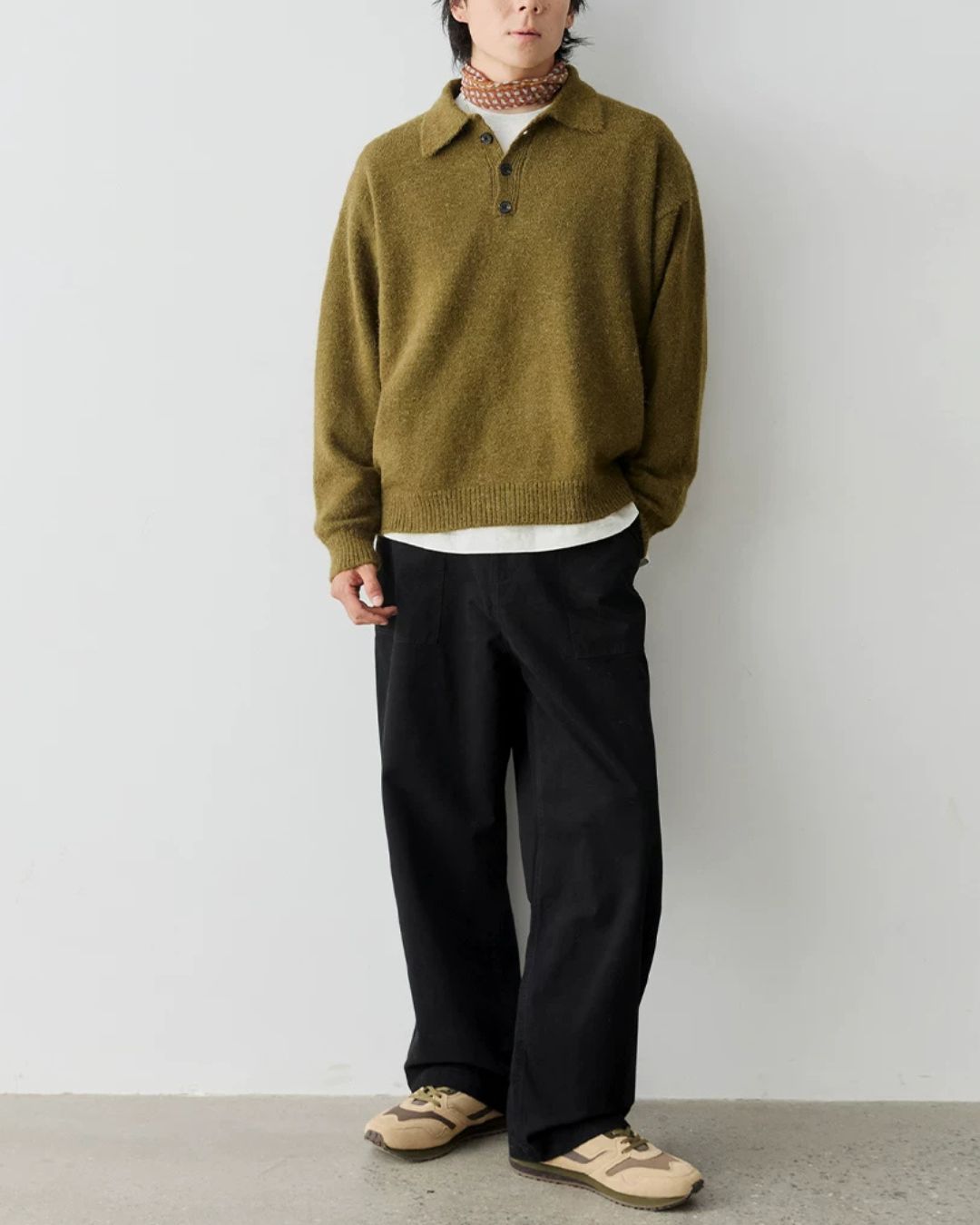 Alpaca Blend Polo Knit　KN058