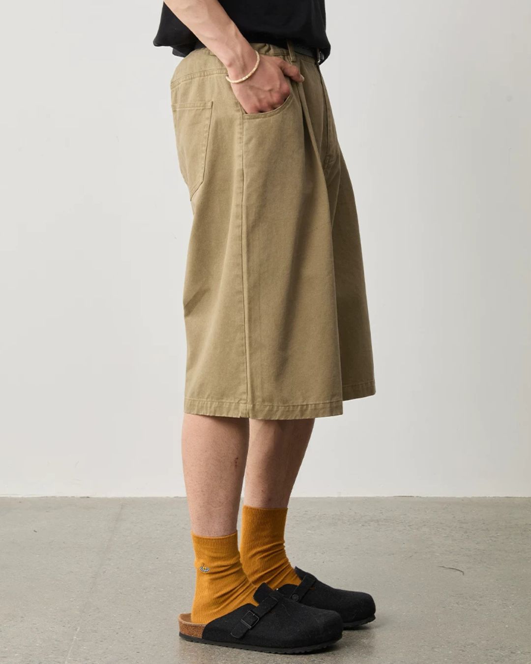 Pleated Cotton Shorts　SP070
