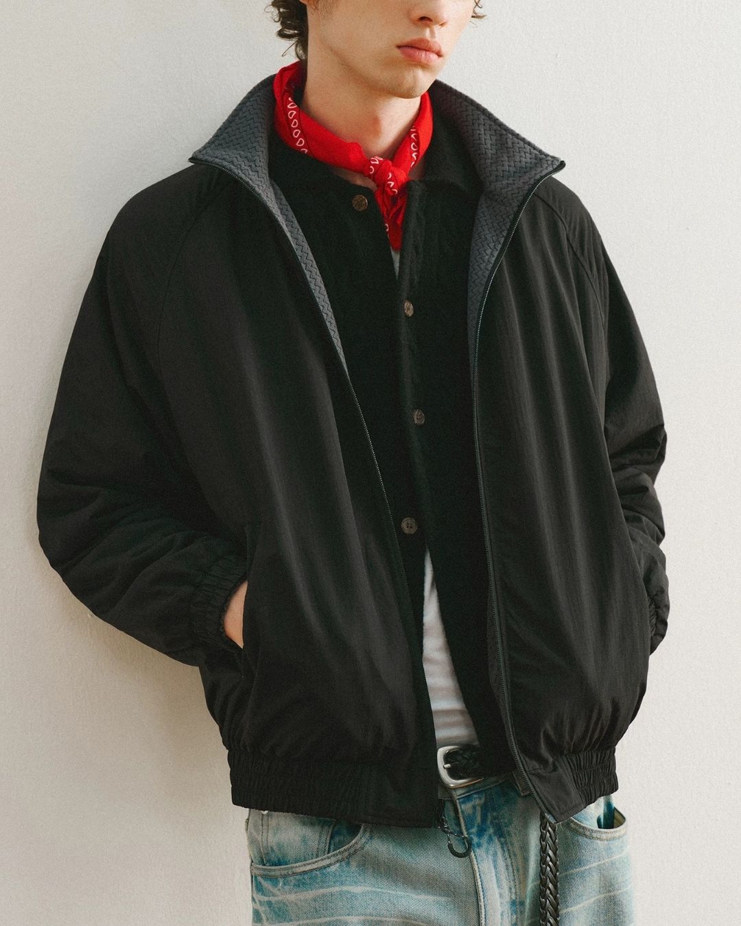 Reversible Stand Collar Jacket　JK257