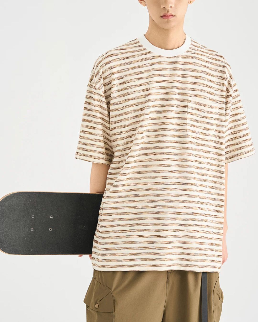 Faded Border Print T-shirt　ST186