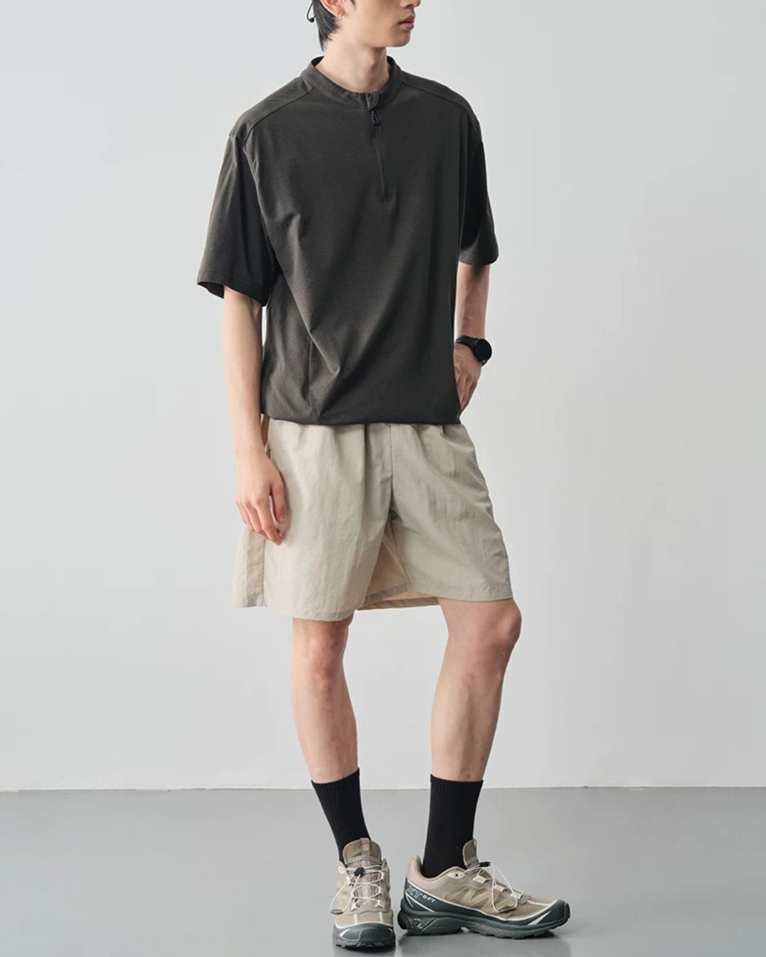 Half-zip Drawstring Pullover　ST202