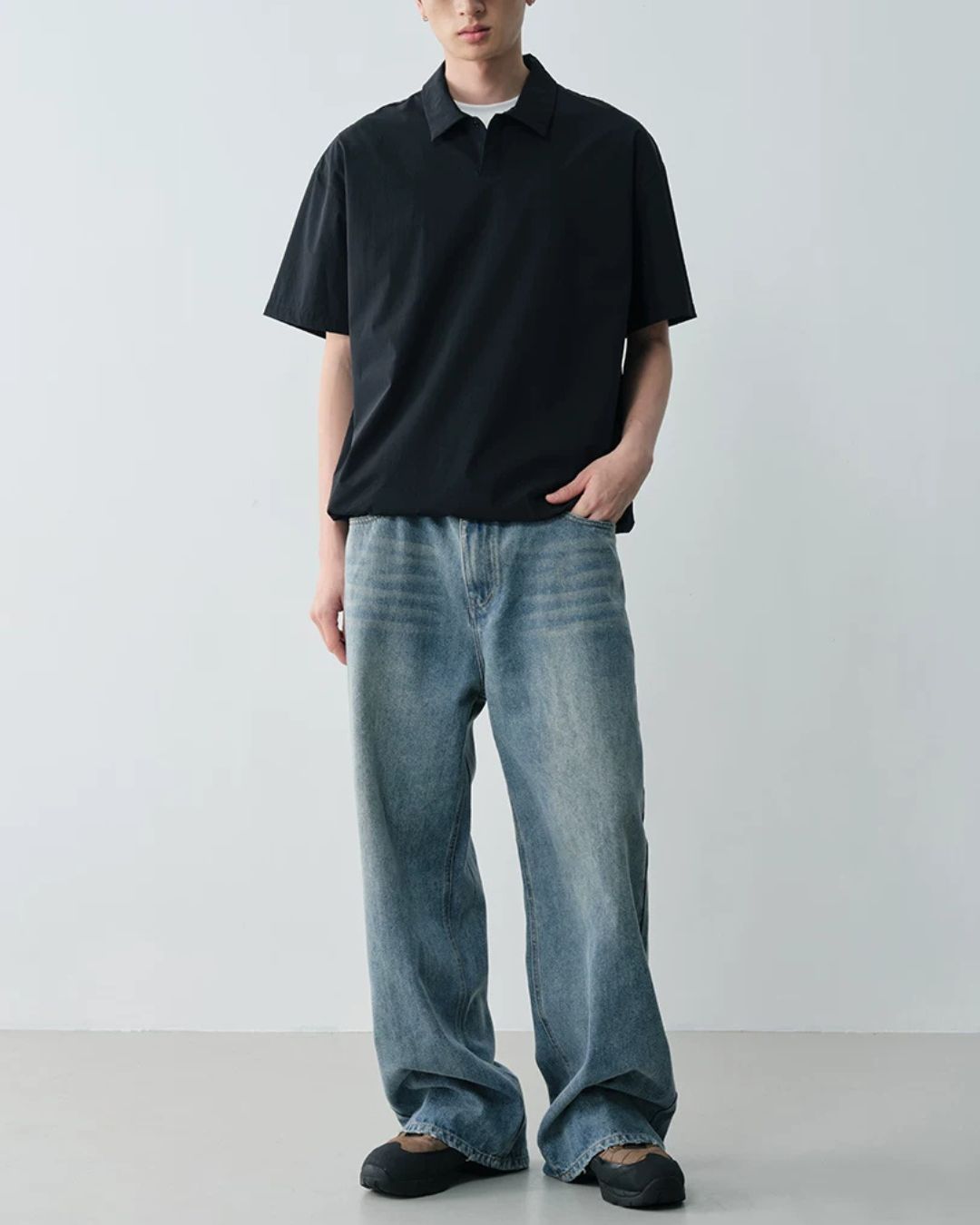 Nylon Drawstring Polo Shirt　SS084