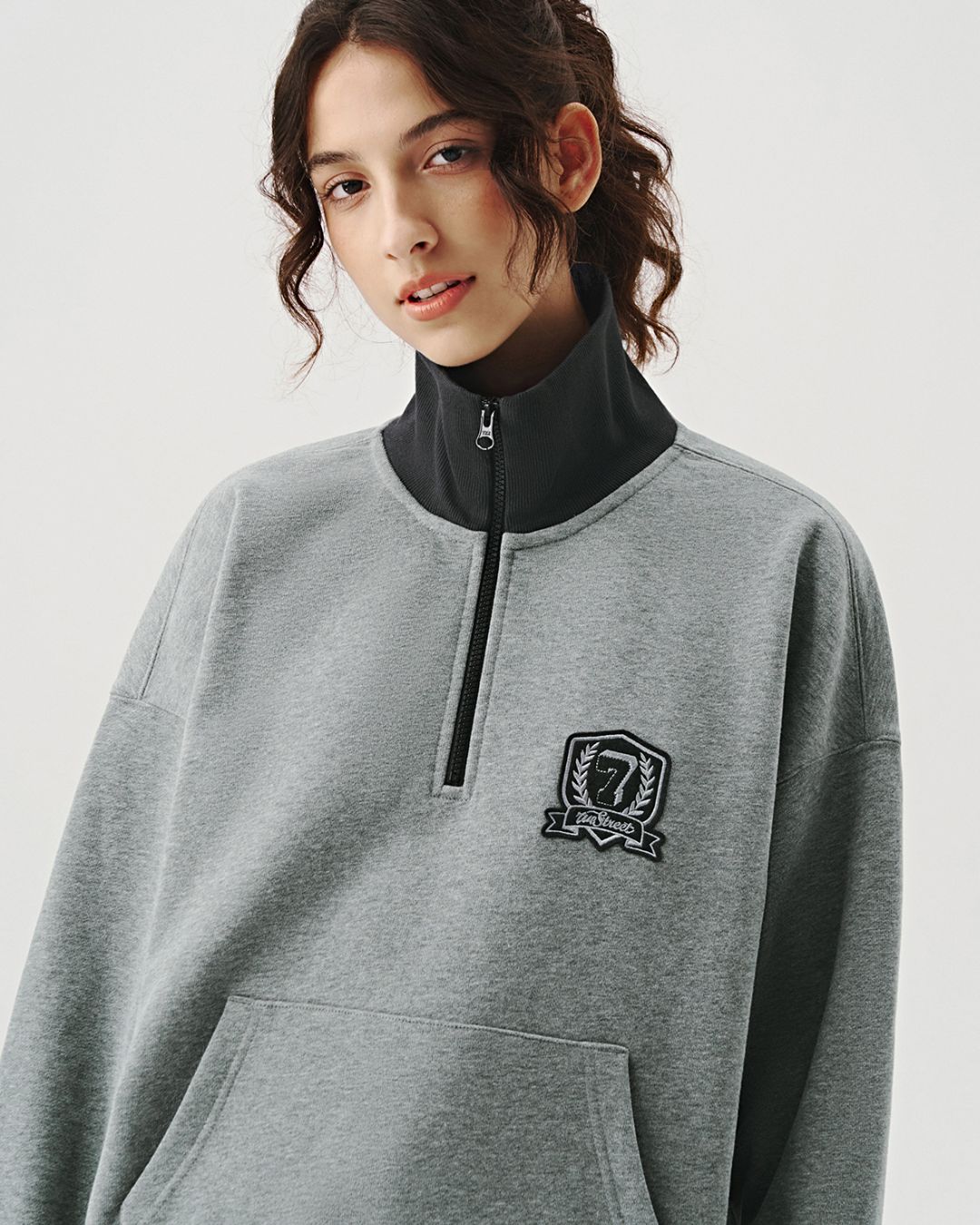 College Style Half Zip Sweat　SW070