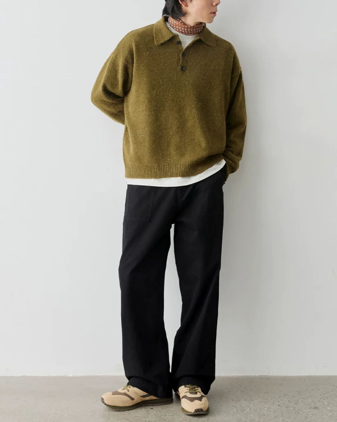Alpaca Blend Polo Knit　KN058