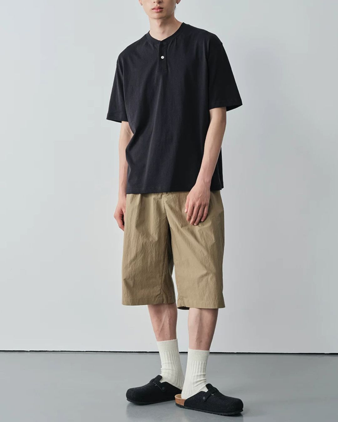 Cotton-Nylon Pleated Shorts　SP077
