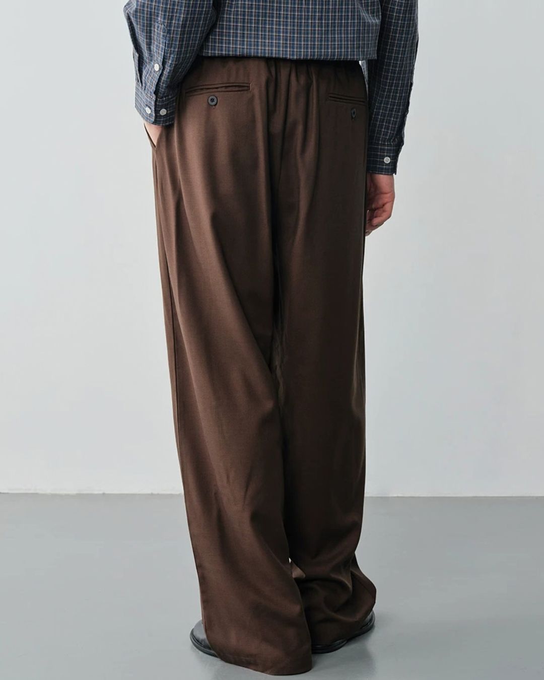 Wool Blend Tuck Wide Pants　WP119