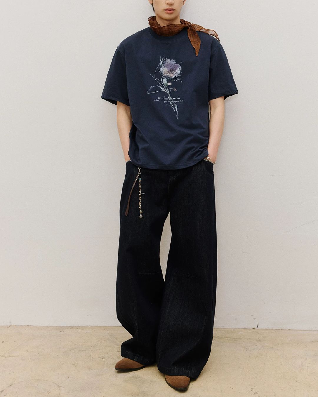 Sorona Flower Print T-Shirt　ST199