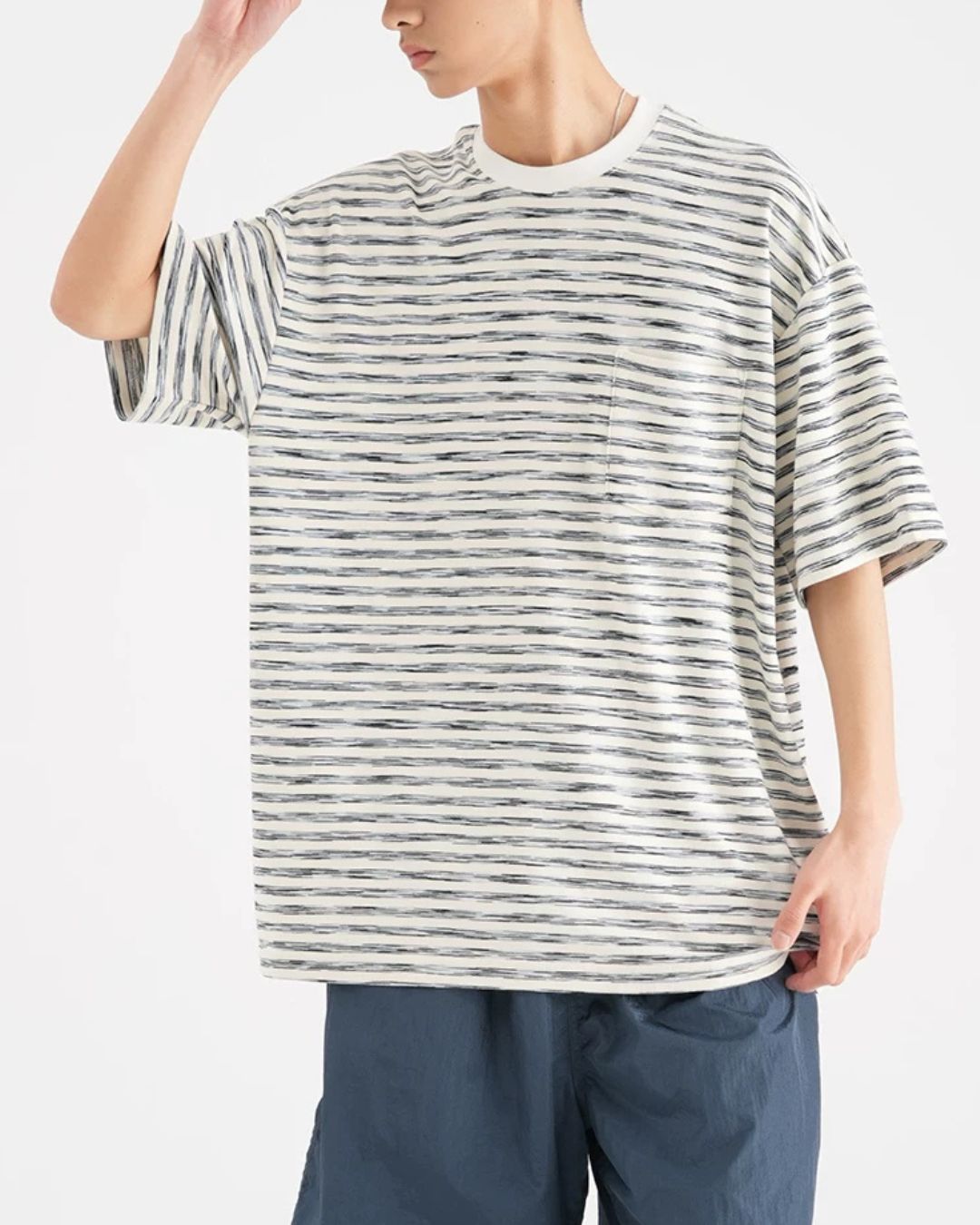 Faded Border Print T-shirt　ST186