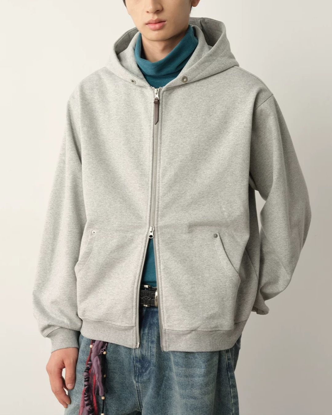 Double Zip Heavy Hoodie　HD087