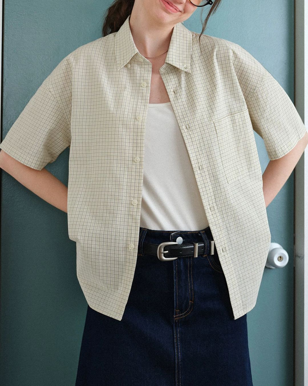 Sand-washed Plaid Shirt　SS094