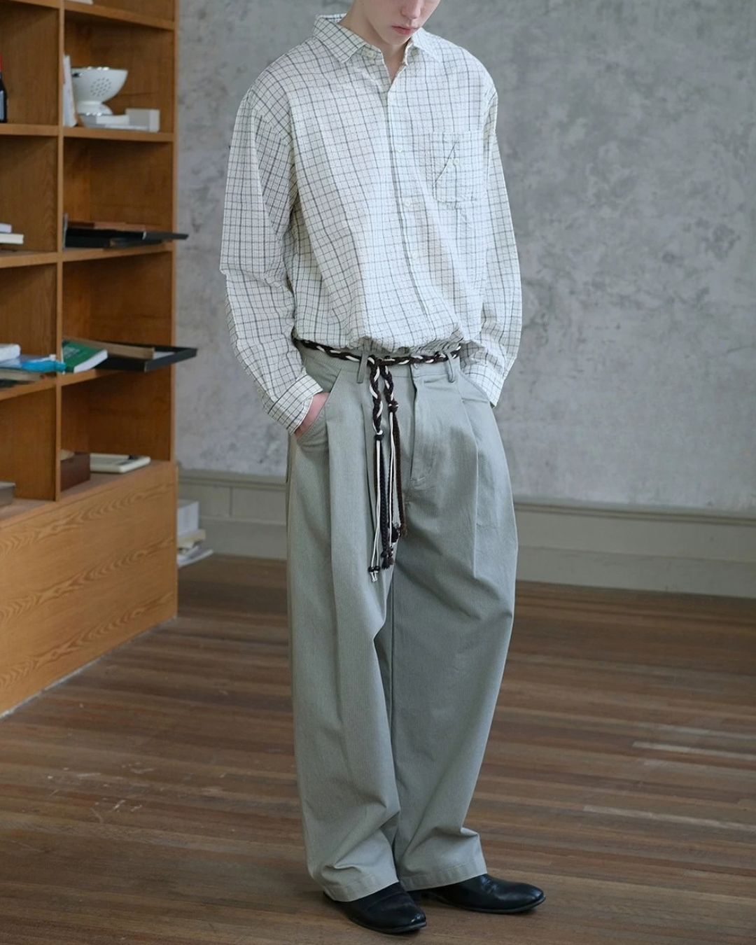 Textured Check Shirt　LS113
