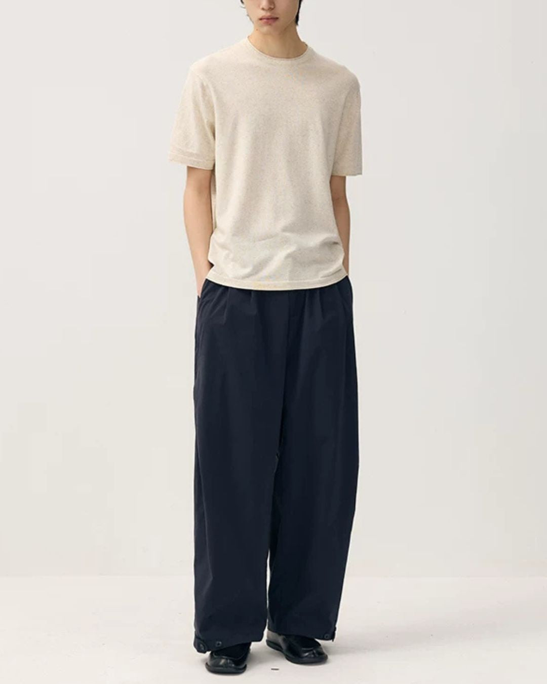Hem Button Side Pleated Pants　WP104