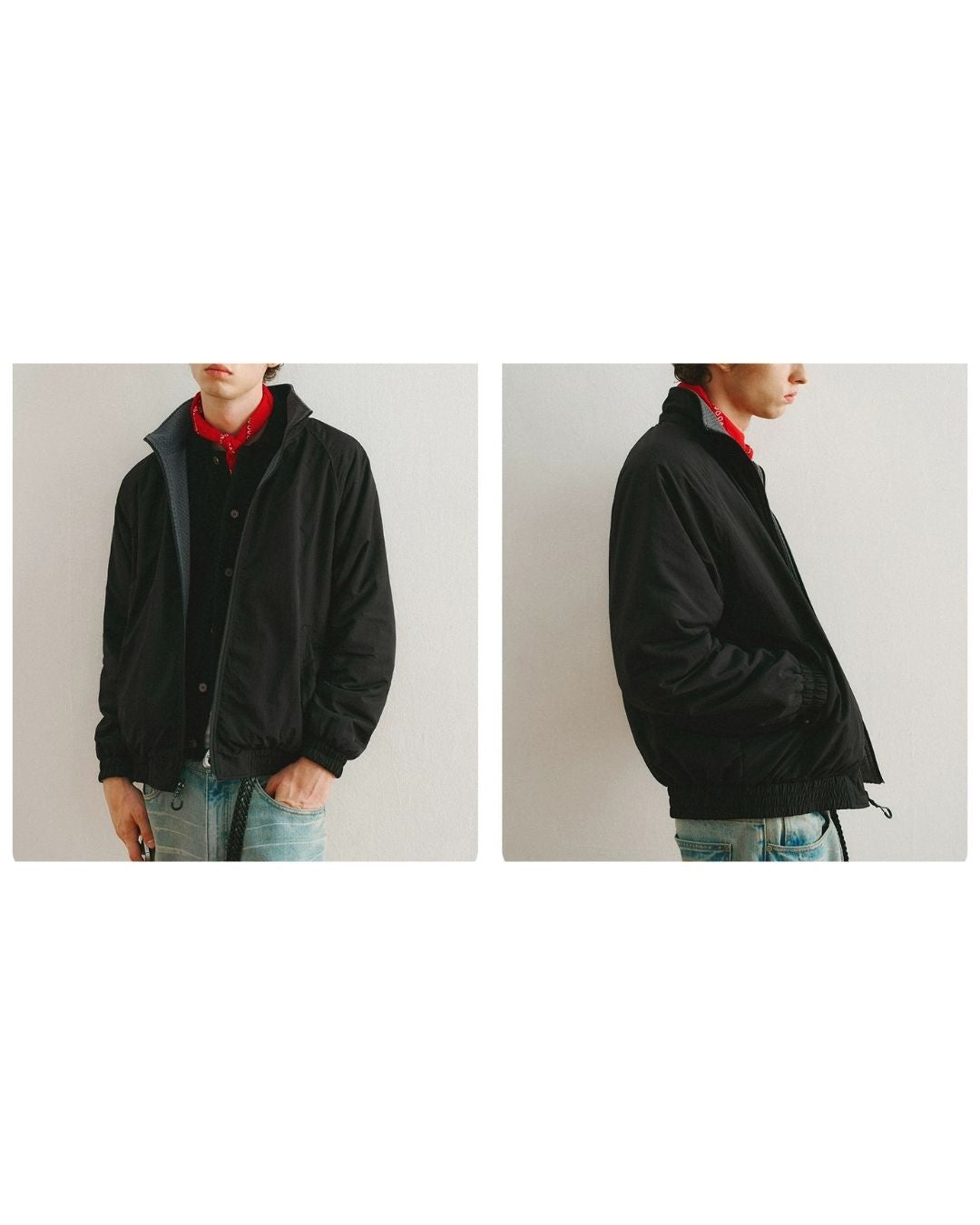 Reversible Stand Collar Jacket　JK257