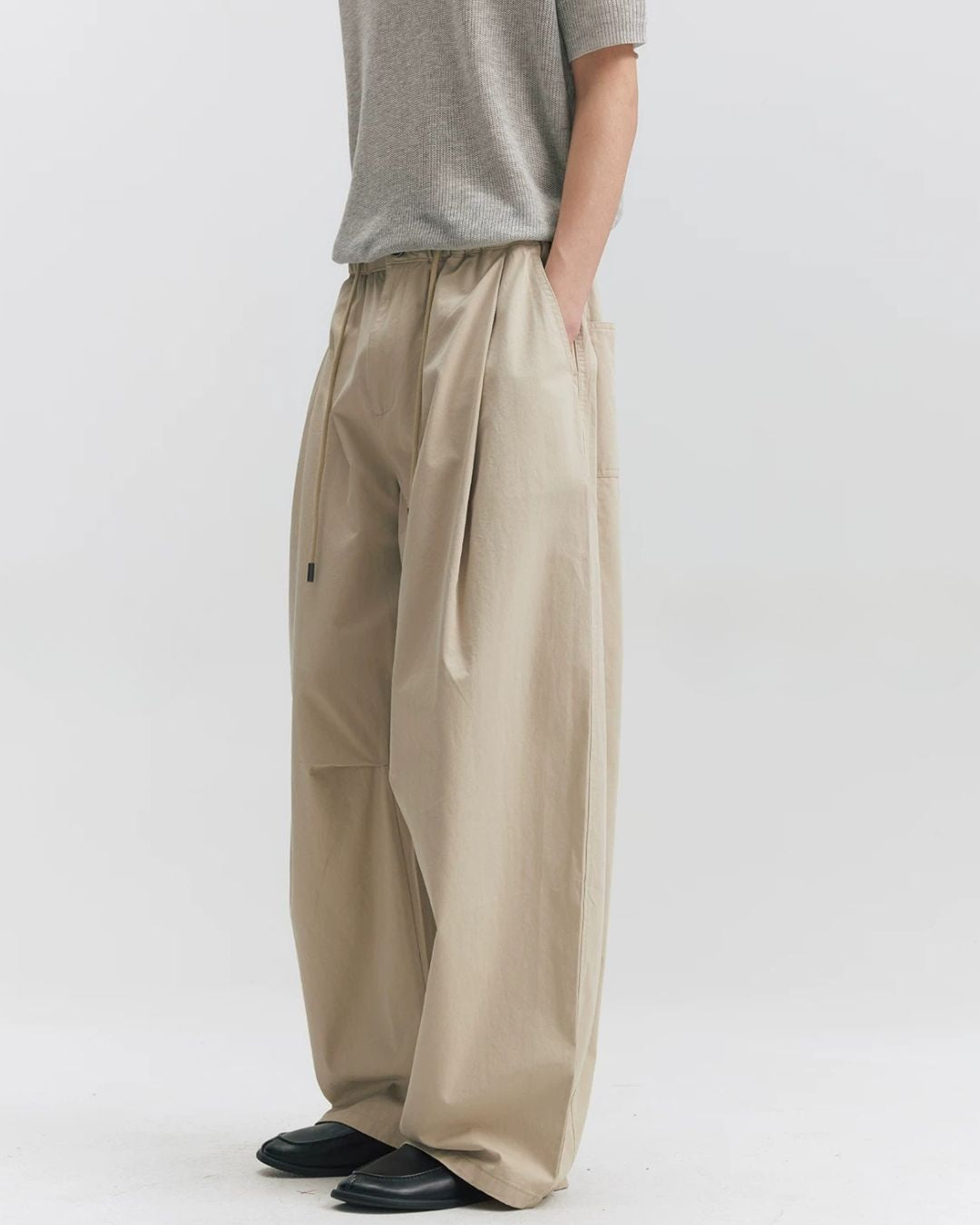 Cotton Gathered Wide Pants　WP106