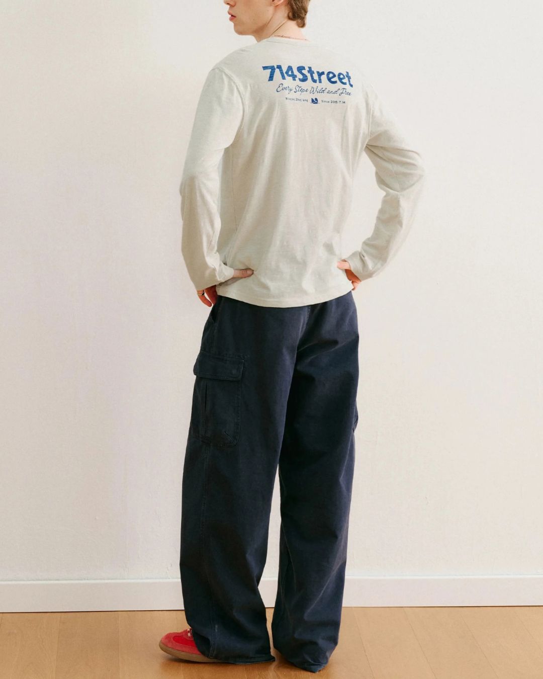 Washed Cargo Wide Pants　CP063