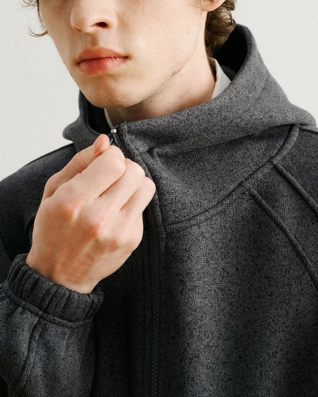 Heathered Zip Hoodie　HD085