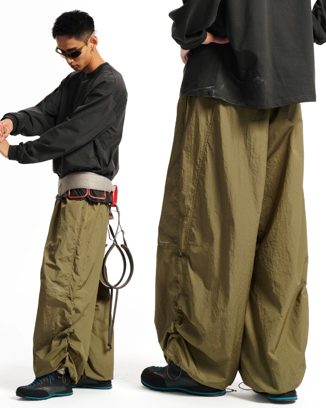 Nylon Shirred Wide Pants　WP117