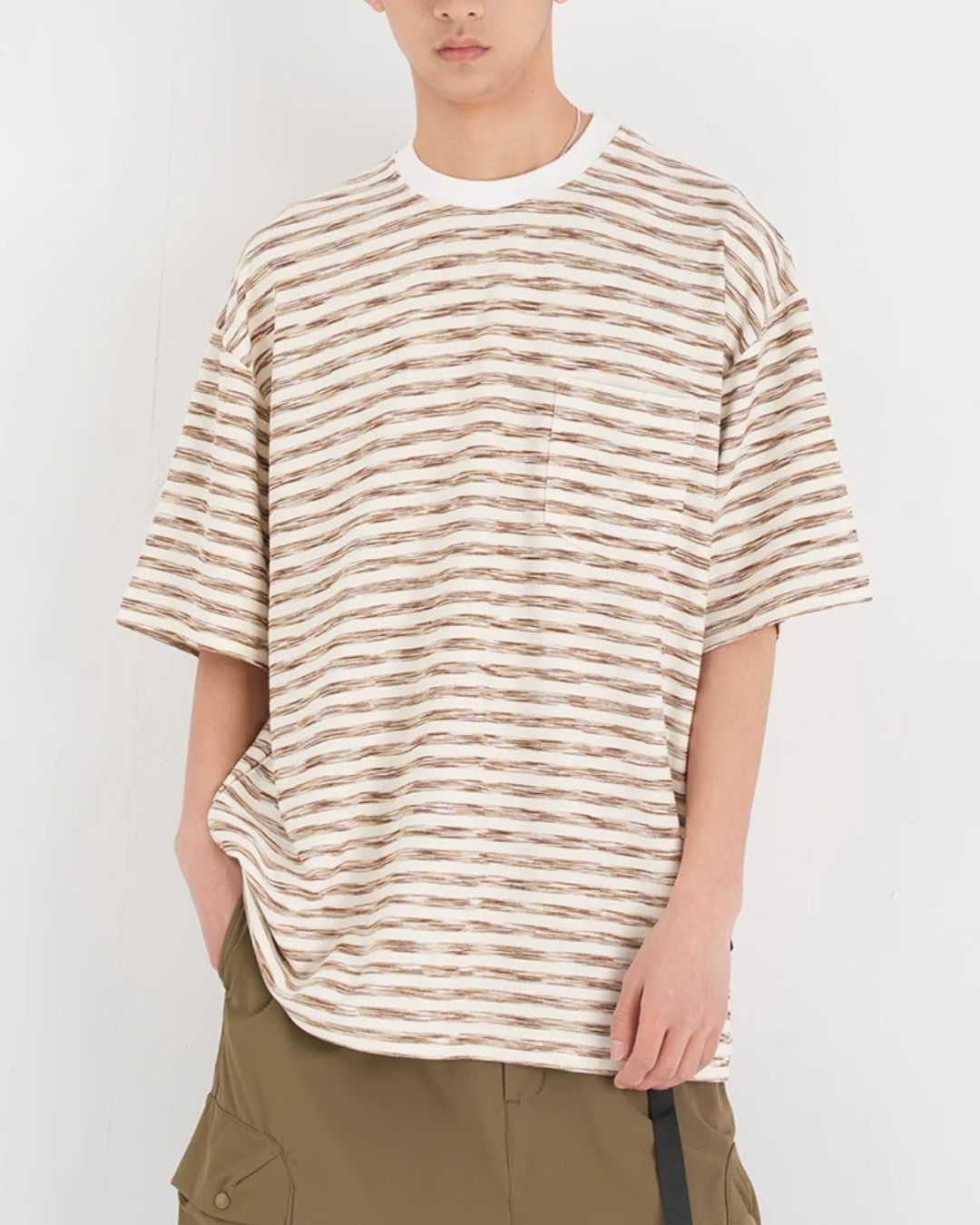 Faded Border Print T-shirt　ST186