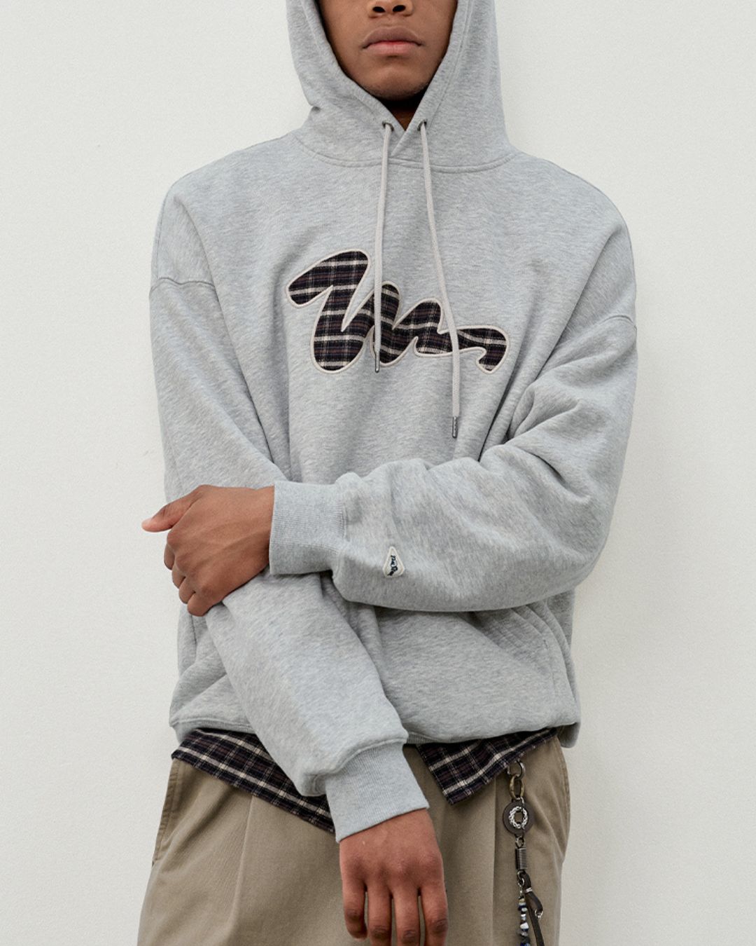 Check Patch Hoodie　HD074