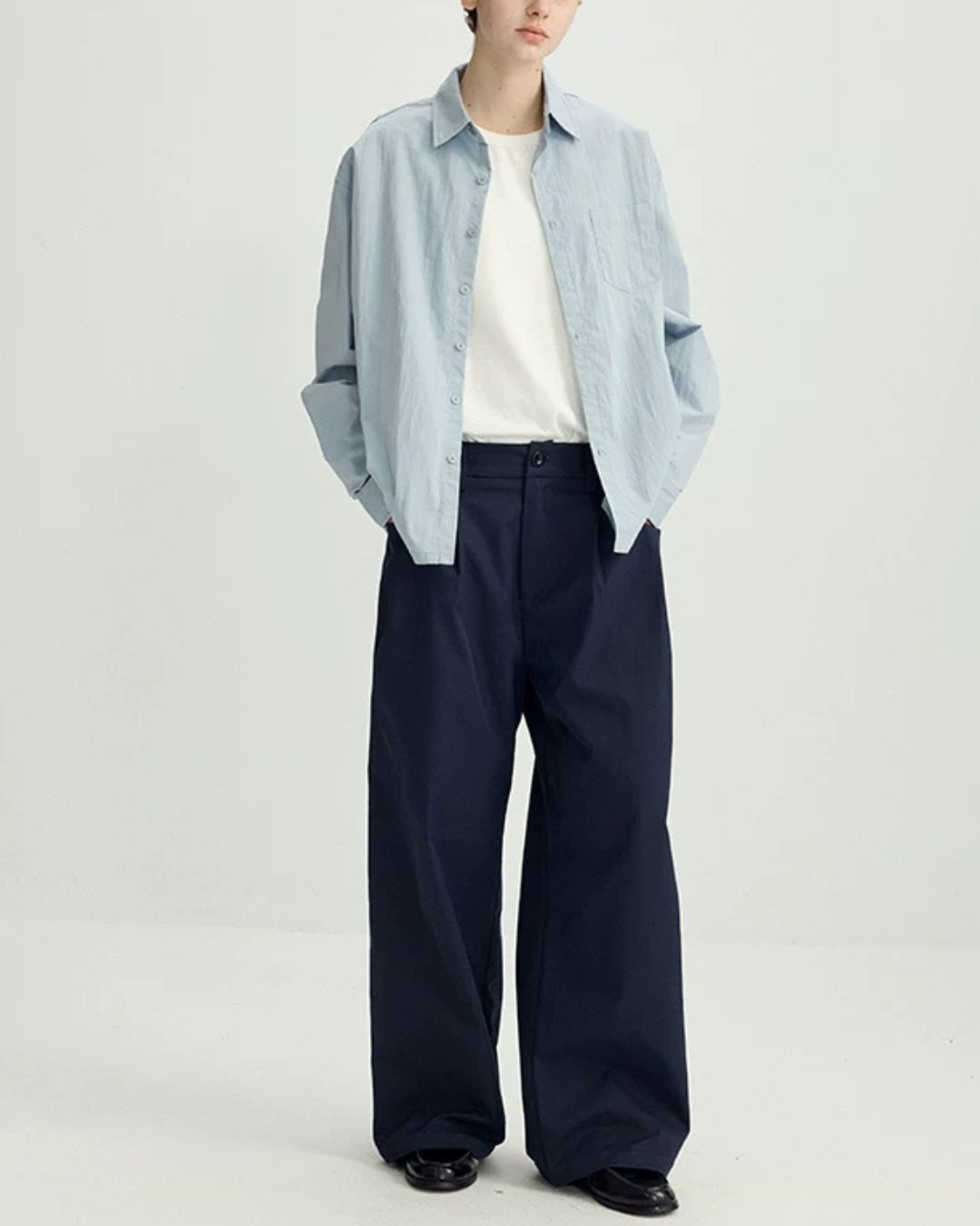 Flap Pocket Straight Wide Pants　WP101