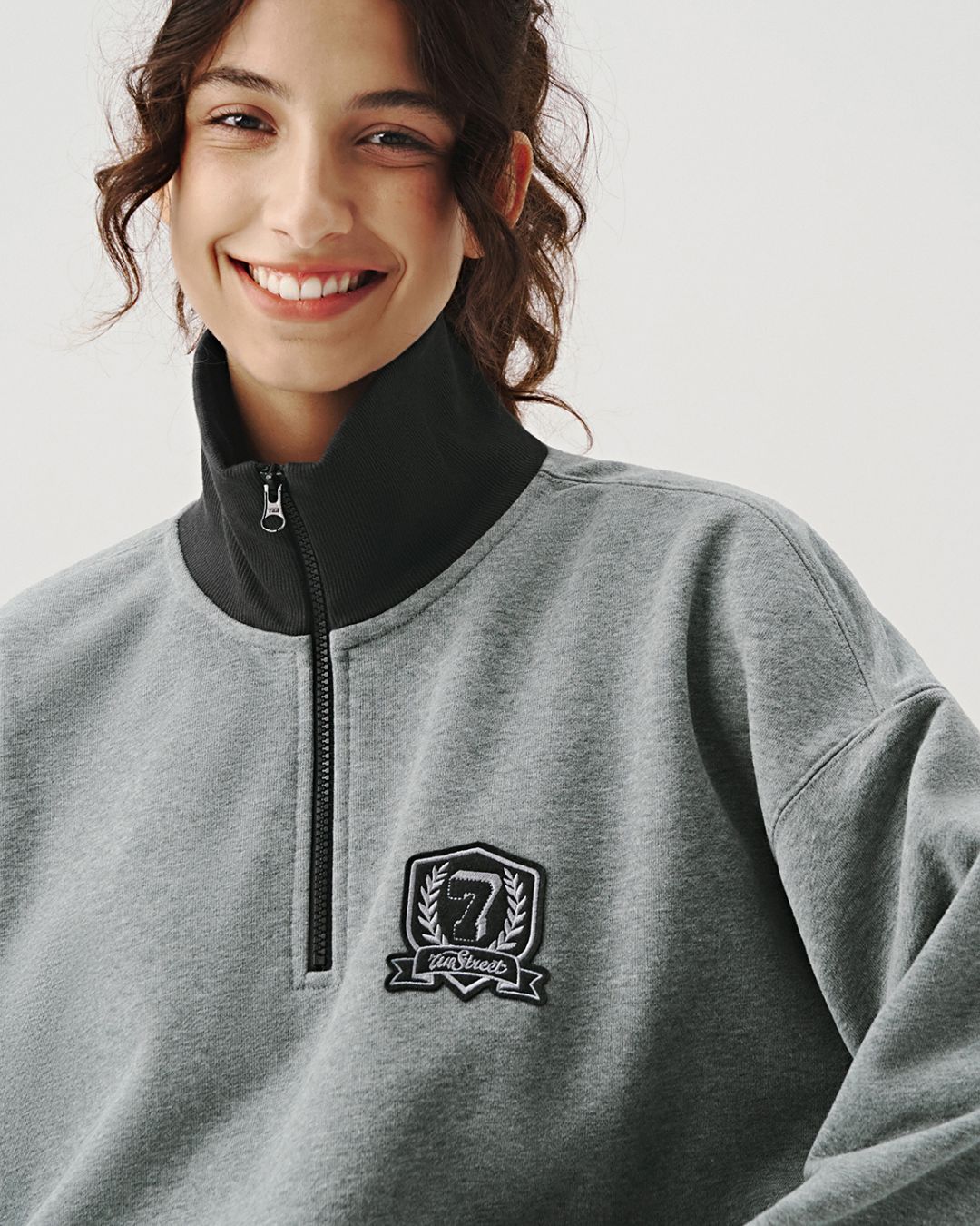 College Style Half Zip Sweat　SW070