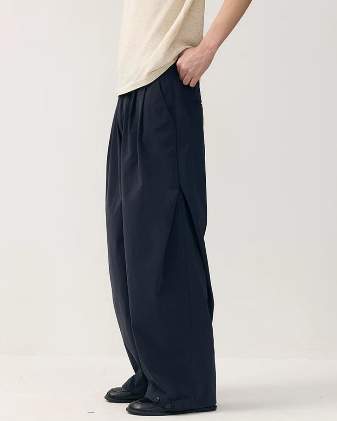 Hem Button Side Pleated Pants　WP104