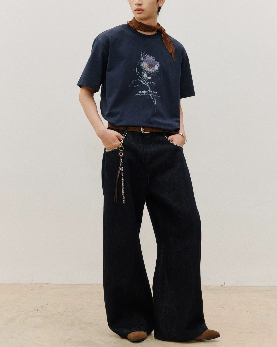 Sorona Flower Print T-Shirt　ST199