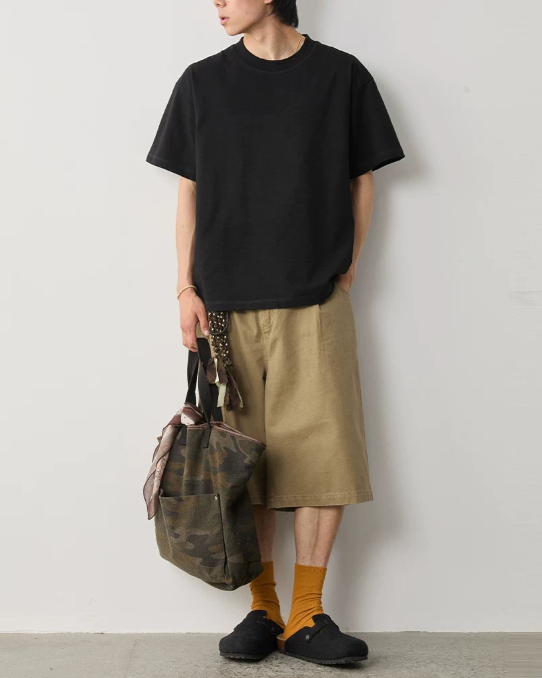 Pleated Cotton Shorts　SP070