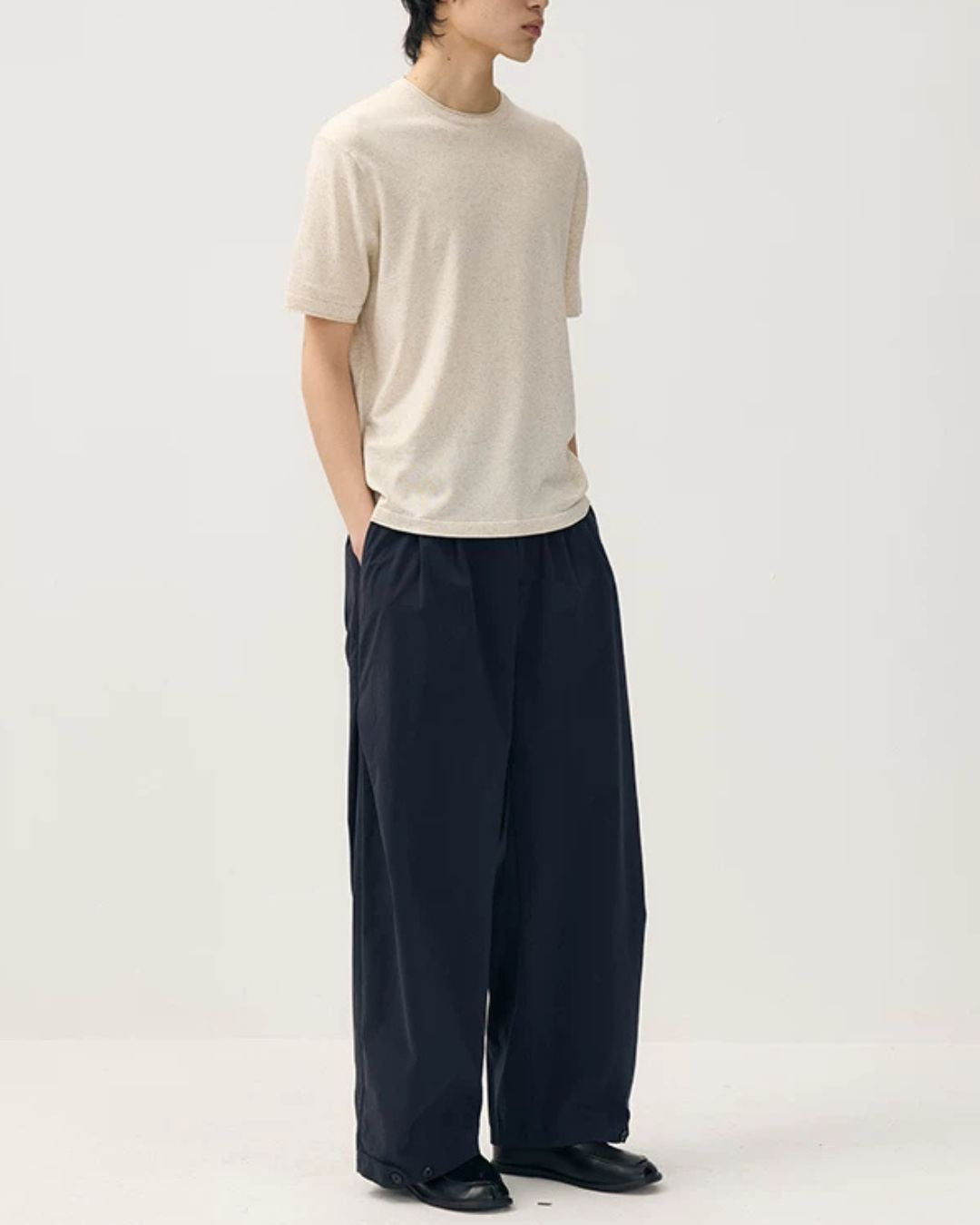 Hem Button Side Pleated Pants　WP104