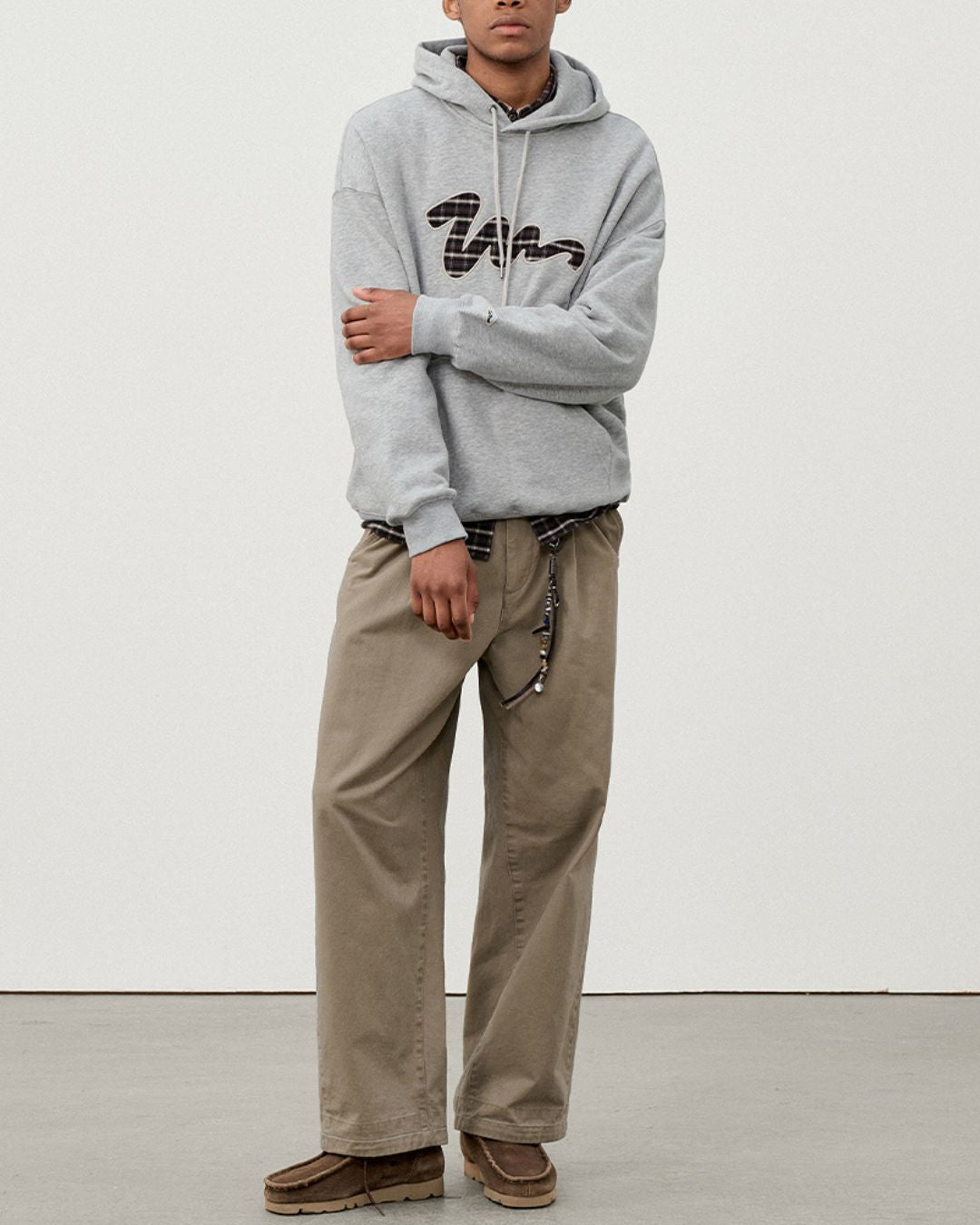 Check Patch Hoodie　HD074
