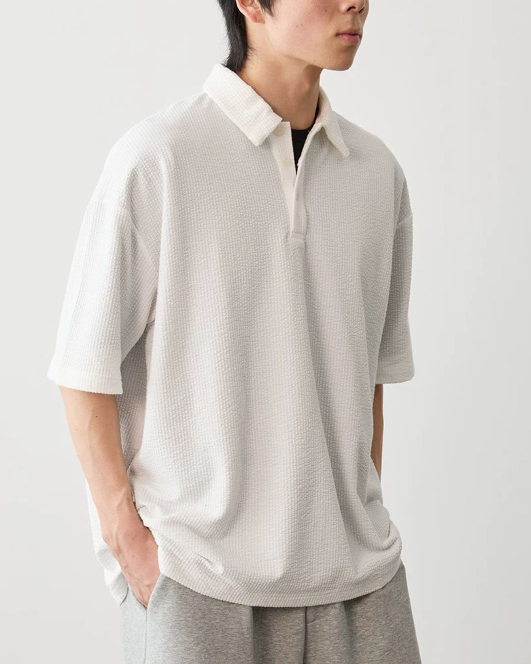 Comfortable Waffle Polo Shirt　SS087