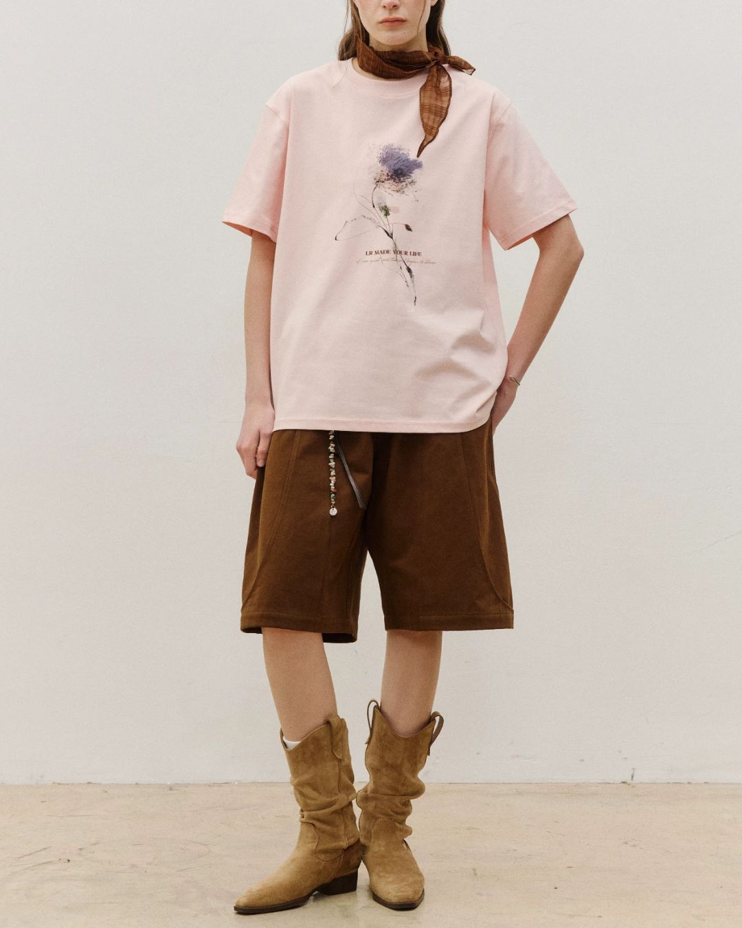 Sorona Flower Print T-Shirt　ST199