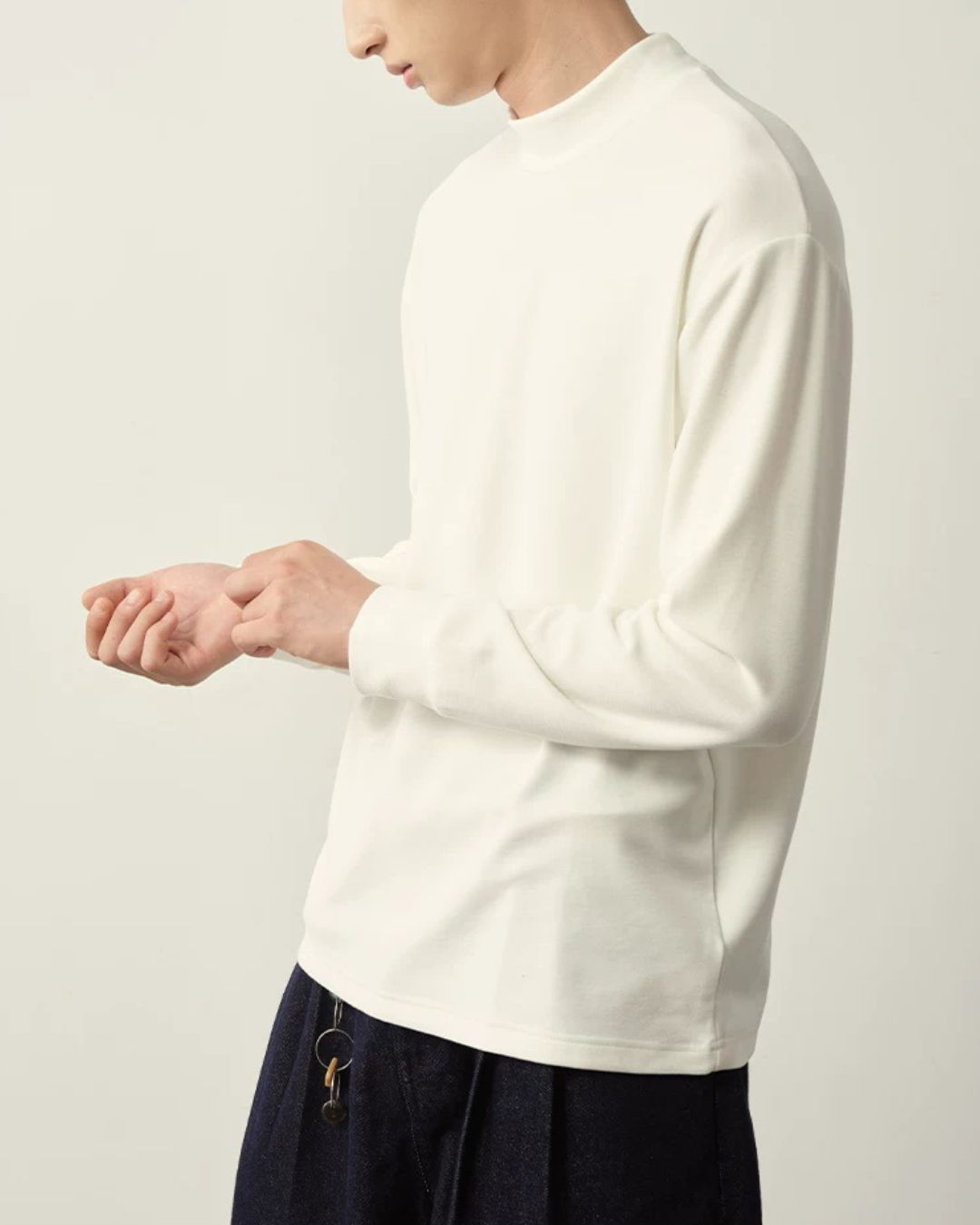 Mock Neck Long Sleeve T-Shirt　LT096