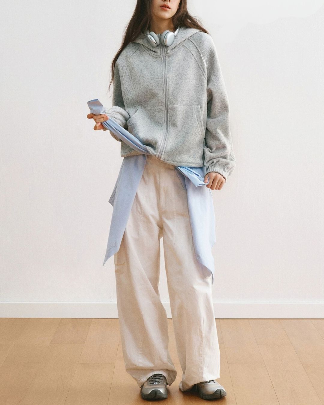 Heathered Zip Hoodie　HD085