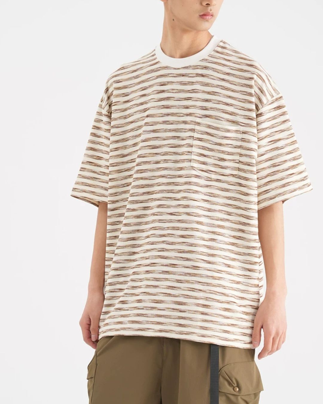 Faded Border Print T-shirt　ST186