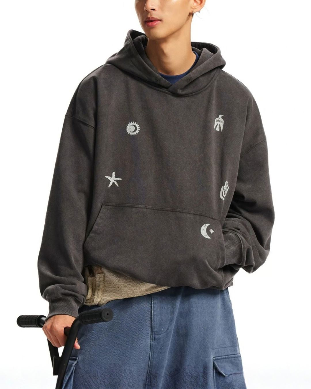Washed Symbol Hoodie　HD083