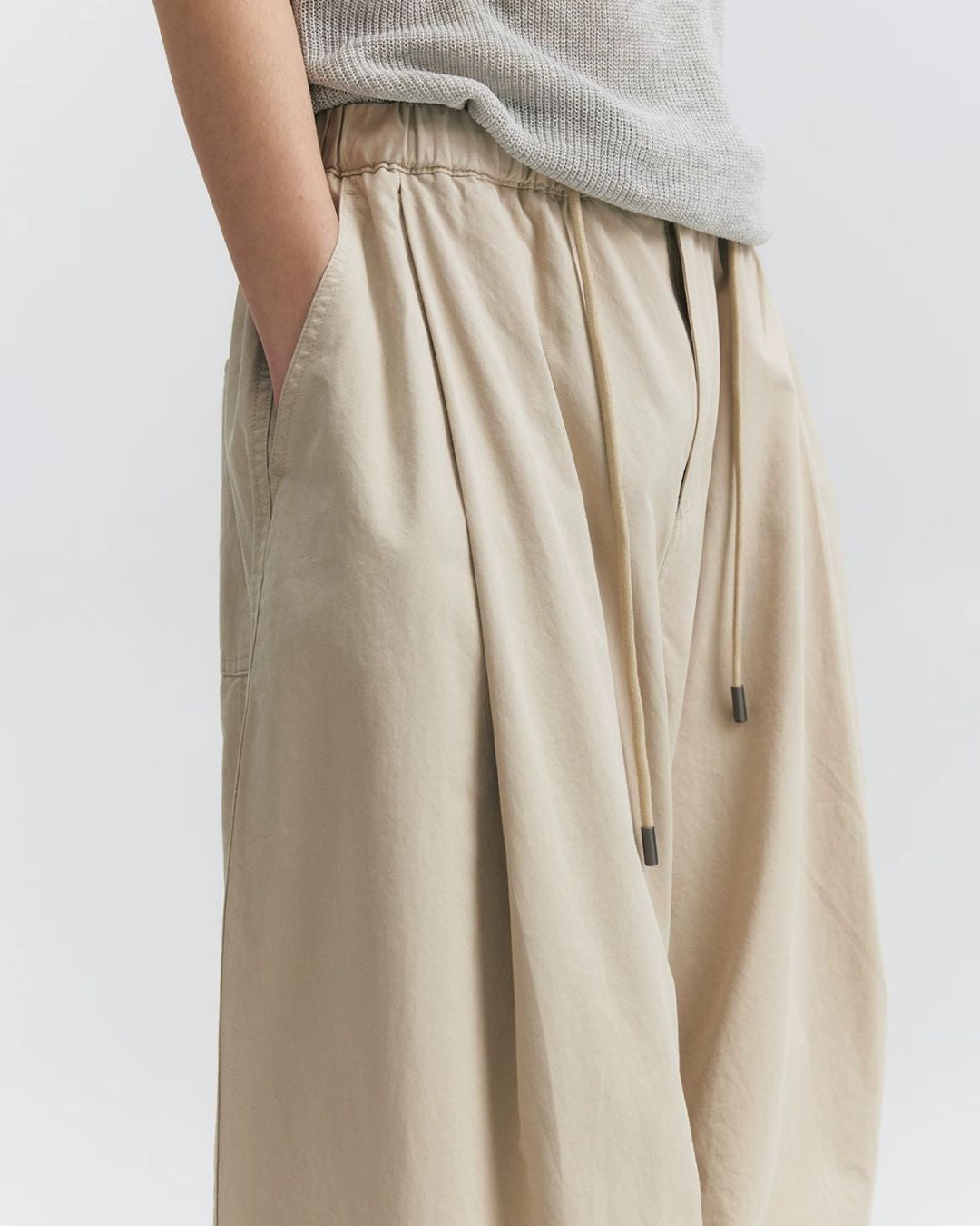 Cotton Gathered Wide Pants　WP106