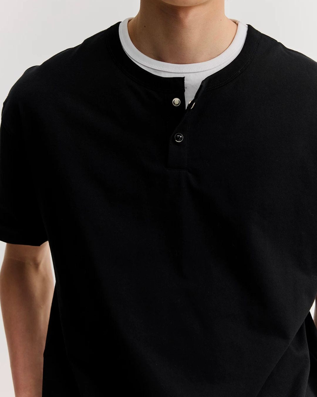 Relaxed Dry Henley Neck T-Shirt　ST222
